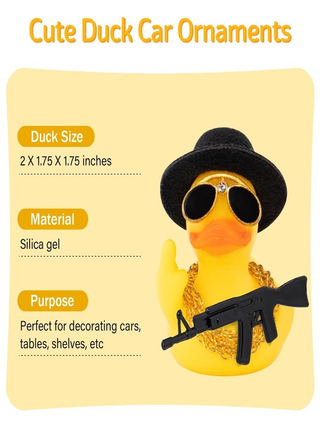 ونوو زينة سيارة على شكل بطة مطاطية من وونو، هدايا مكتبية مضحكة، زينة لوحة القيادة، ديكور مميز، إكسسوارات سيارة مضحكة على شكل بطة، أسود - Image 3